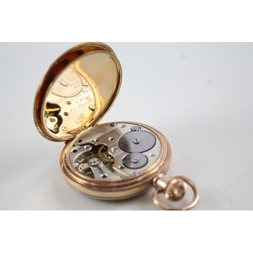 416 - Vintage Open Face Rolled Gold Pocket Watch Hand-Wind WATCH RUNS