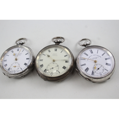 421 - Vintage Mixed Purity Silver Pocket Watches Key-Wind UNTESTED