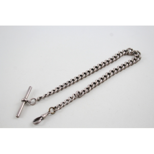 423 - Vintage 925 Silver Pocket Watch Chain T-Bar