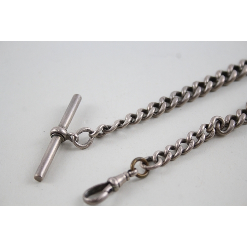 423 - Vintage 925 Silver Pocket Watch Chain T-Bar