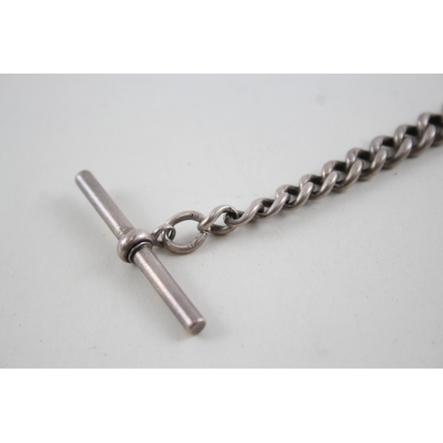 423 - Vintage 925 Silver Pocket Watch Chain T-Bar