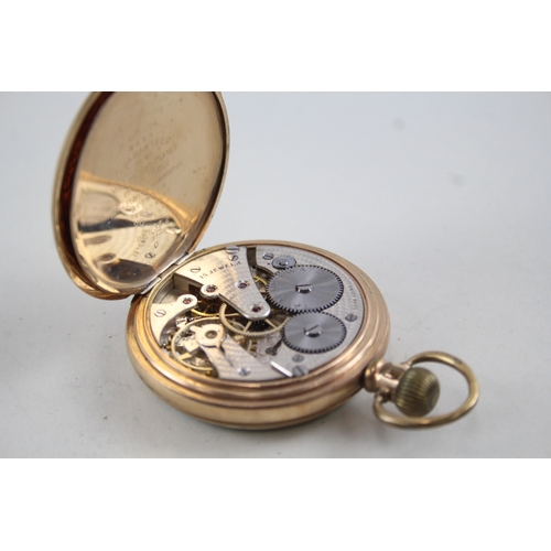 426 - Vintage Tavannes Rolled Gold Open Face Pocket Watch Hand-Wind WATCH RUNS