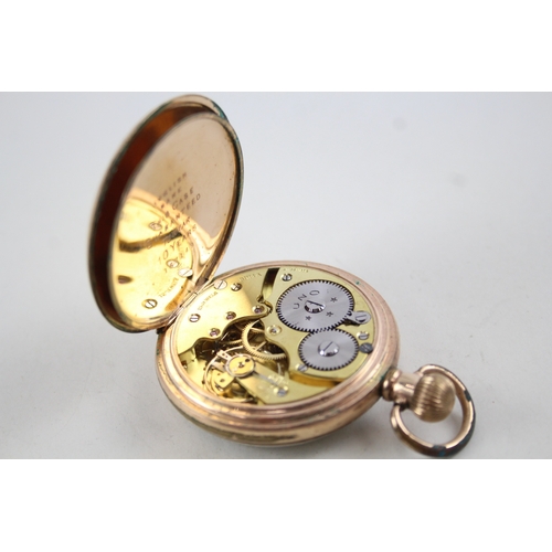 430 - Vintage Open Face Rolled Gold Pocket Watch Hand-Wind WATCH RUNS