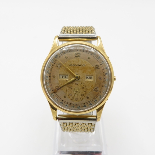 435 - 18ct Gold Movada Calendar Watch - Spare or Repairs