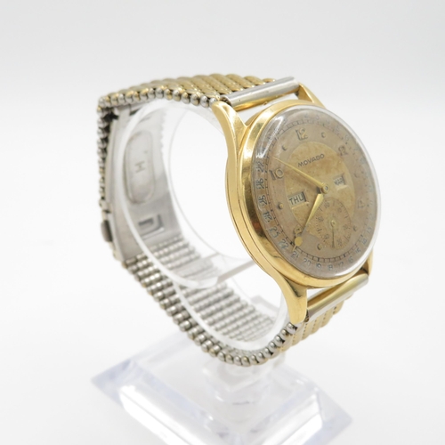 435 - 18ct Gold Movada Calendar Watch - Spare or Repairs