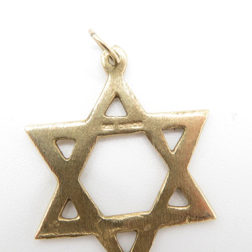 1 - 9ct Gold Star of David Pendant 3.6g