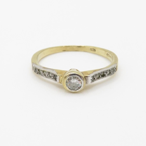 106 - 9ct gold diamond dress ring (1.5g) Size  N