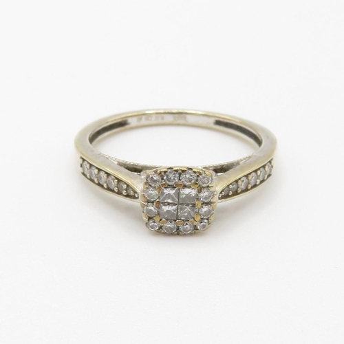 69 - 9ct gold diamond dress ring (2.6g) Size  O