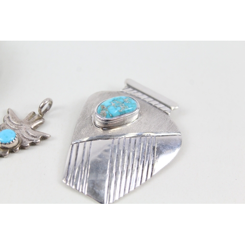 265 - Collection of Sterling Silver Native American Jewellery inc. Jack Bly x 3 30g