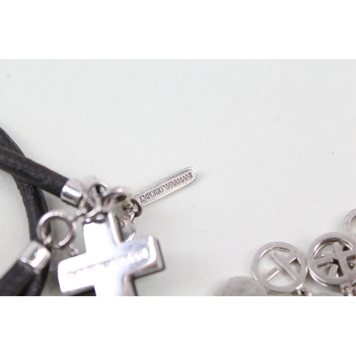 268 - Emporio Armani Sterling Silver Necklace & Bracelet inc. Cross x 2 34g