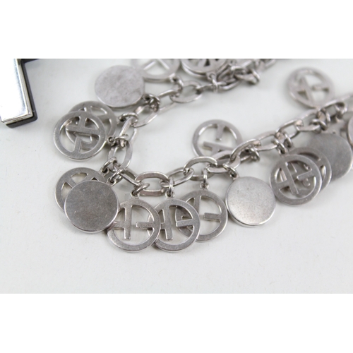 268 - Emporio Armani Sterling Silver Necklace & Bracelet inc. Cross x 2 34g