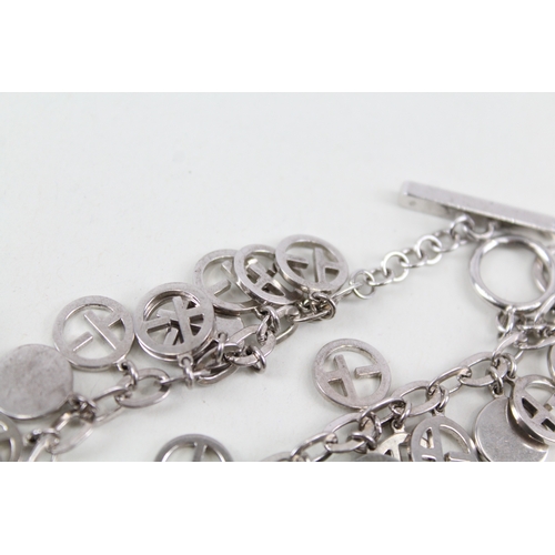 268 - Emporio Armani Sterling Silver Necklace & Bracelet inc. Cross x 2 34g