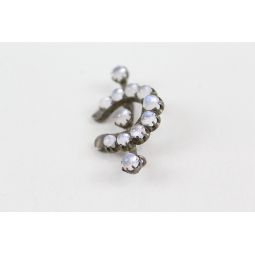 273 - Antique Moonstone Horseshoe Brooch 3g