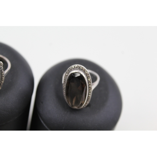 274 - Collection of Sterling Silver Art Deco Rings inc. Gemstone, Marcasite x 3 13g