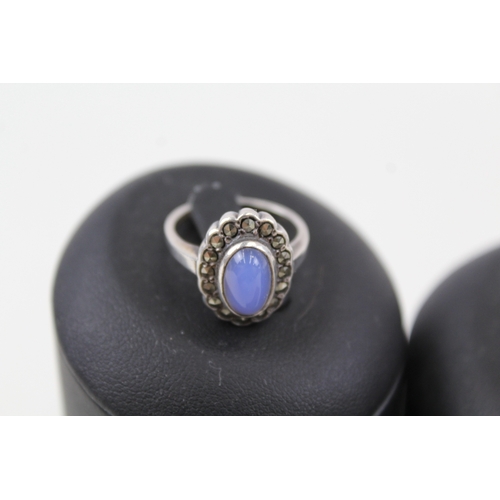 274 - Collection of Sterling Silver Art Deco Rings inc. Gemstone, Marcasite x 3 13g