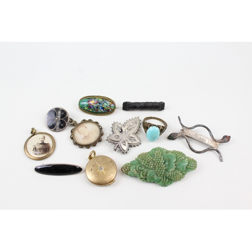 276 - Collection of Antique Jewellery inc. Locket, Paste, Snake, Sweetheart 69g