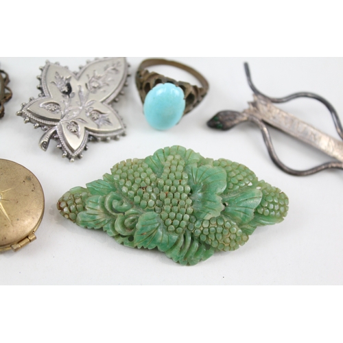 276 - Collection of Antique Jewellery inc. Locket, Paste, Snake, Sweetheart 69g