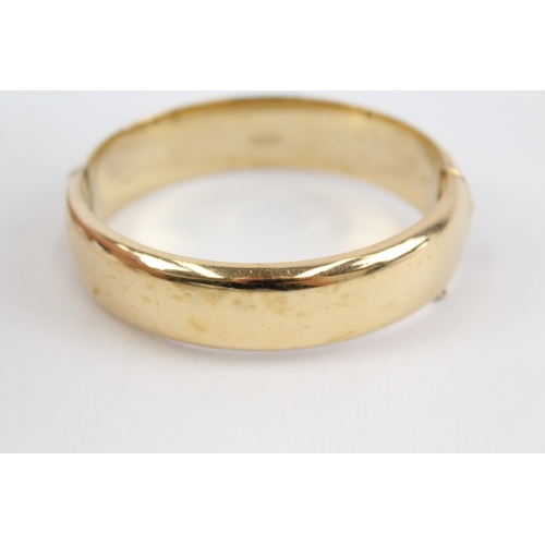 278 - Excalibur Rolled Gold Bangle inc. Safety Chain, Floral Design 21g