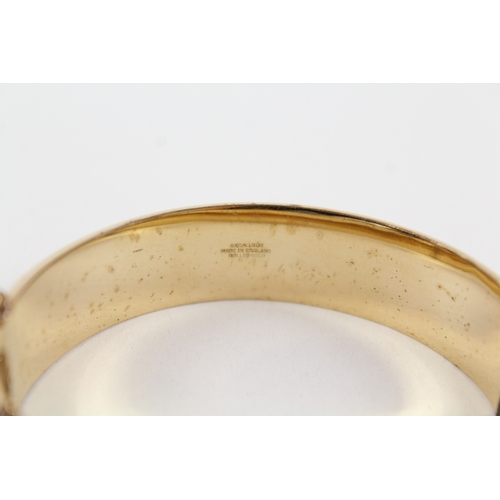 278 - Excalibur Rolled Gold Bangle inc. Safety Chain, Floral Design 21g