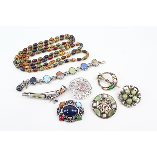 279 - Collection of Scottish Jewellery inc. Connemara Marble, Simulated Gemstone 240g