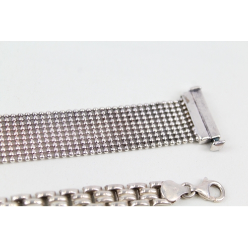 280 - Collection of Sterling Silver Bracelets inc. Bismark, Double Curb x 3 64g