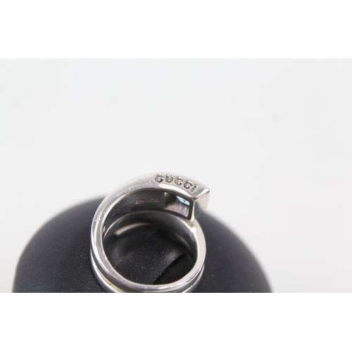 281 - Gucci Sterling Silver Modernist Wrap Ring w/ Topaz Stone & Box 10g
