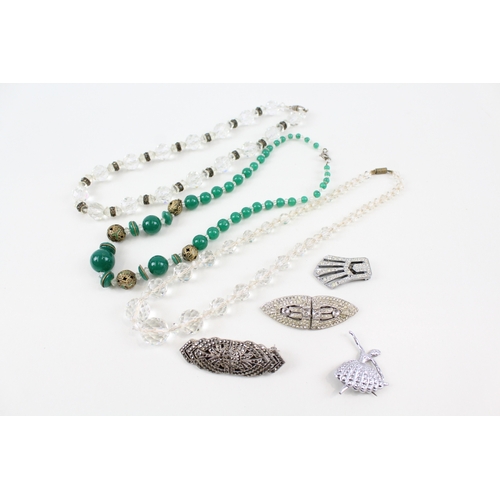 292 - Collection of Art Deco Jewellery inc. Staybrite, Marcasite, Antique Glass 197g