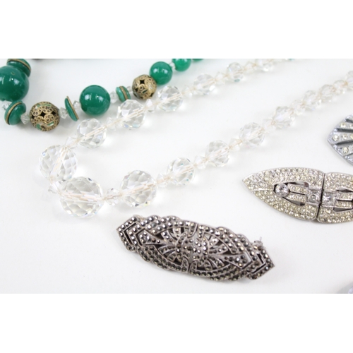 292 - Collection of Art Deco Jewellery inc. Staybrite, Marcasite, Antique Glass 197g