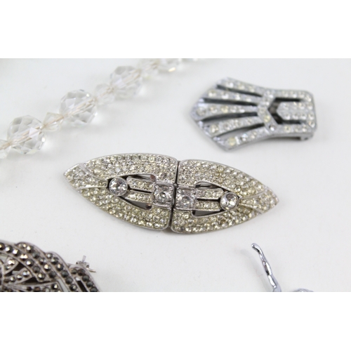 292 - Collection of Art Deco Jewellery inc. Staybrite, Marcasite, Antique Glass 197g