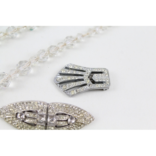 292 - Collection of Art Deco Jewellery inc. Staybrite, Marcasite, Antique Glass 197g