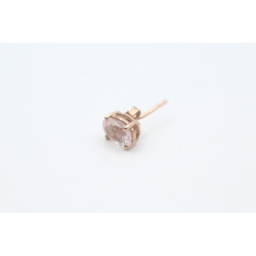 208 - 9ct rose gold morganite set stud earrings (1.2g)