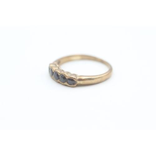 91 - 9ct gold sapphire set five stone eternity ring (2.3g) Size  P