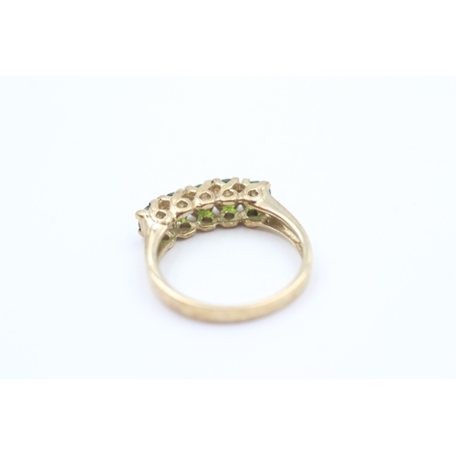 100 - 9ct gold diopside five stone ring (2.9g) Size  N