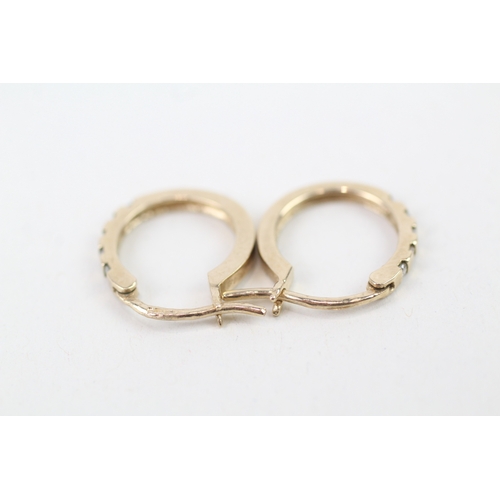 148 - 9ct gold diamond set creole hoop earrings (2.1g)