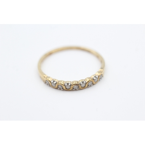 201 - 9ct gold diamond set half eternity ring (1.5g) Size  T 1/2