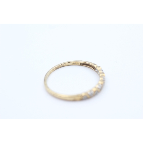 201 - 9ct gold diamond set half eternity ring (1.5g) Size  T 1/2