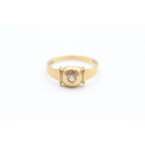 62 - 18ct gold old cut diamond single stone ring (2.7g) Size  L 1/2