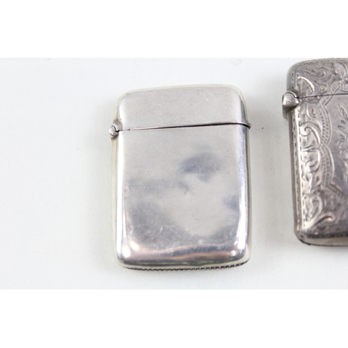 339 - 2 x Antique Hallmarked .925 Sterling Silver Vesta Cases Inc Victorian (45g)