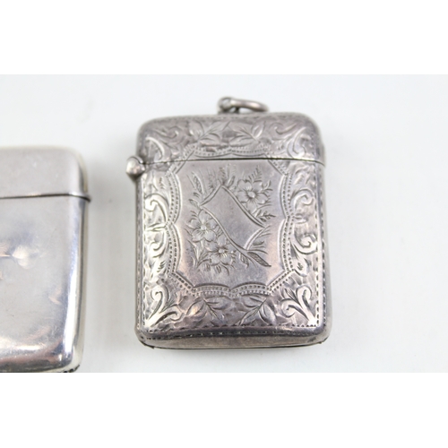 339 - 2 x Antique Hallmarked .925 Sterling Silver Vesta Cases Inc Victorian (45g)