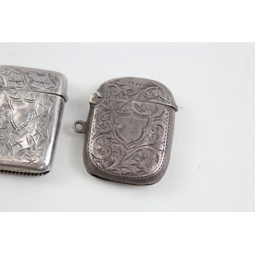 355 - 4 x Antique Hallmarked .925 Sterling Silver Vesta / Match Cases (84g)