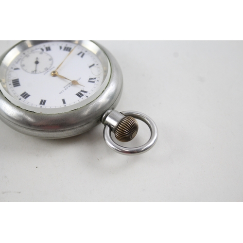 470 - Vintage John Elkan Railway Open Face Pocket Watch Hand-Wind WATCH RUNS