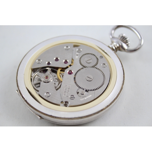 473 - Vintage Rotary Half Hunter 925 Silver Pocket Watch Hand-Wind WATCH RUNS