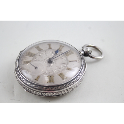 474 - Vintage John Forrest 925 Silver Fusee Pocket Watch Key-Wind WATCH RUNS