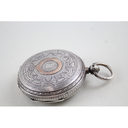 474 - Vintage John Forrest 925 Silver Fusee Pocket Watch Key-Wind WATCH RUNS