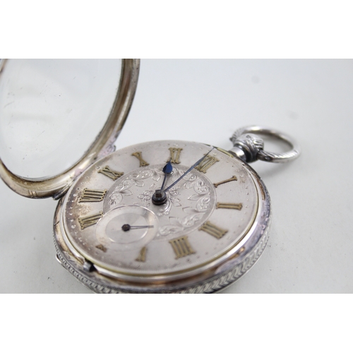 474 - Vintage John Forrest 925 Silver Fusee Pocket Watch Key-Wind WATCH RUNS