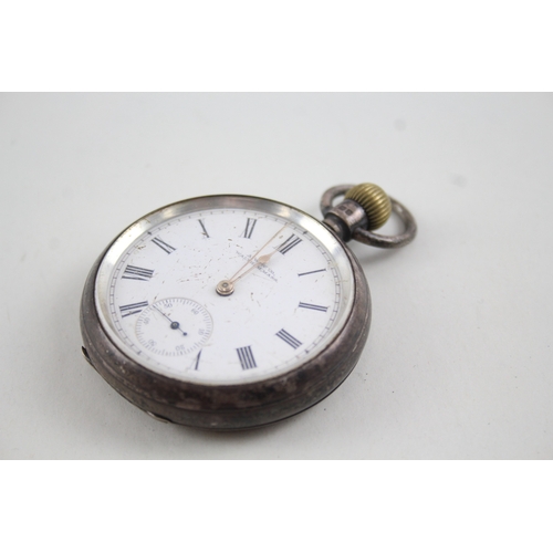 479 - Vintage Waltham Open Face 925 Silver Pocket Watch Hand-Wind WATCH RUNS