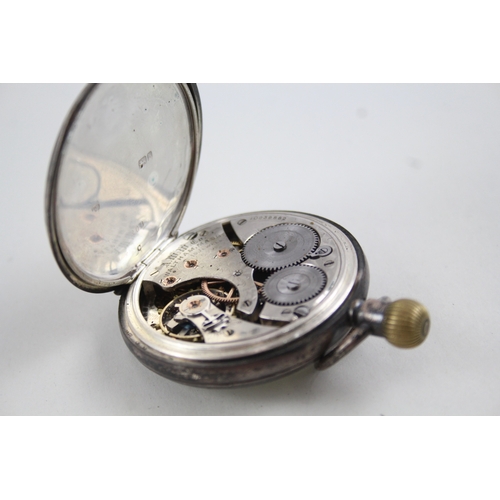 479 - Vintage Waltham Open Face 925 Silver Pocket Watch Hand-Wind WATCH RUNS