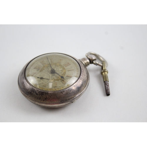 481 - Antique 925 Silver Verge Fusee Pocket Watch Key-Wind WATCH RUNS