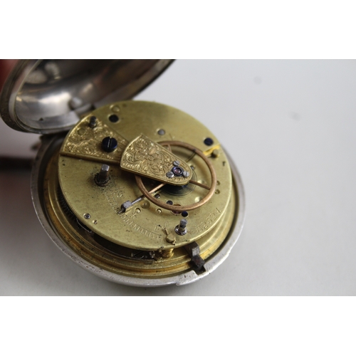 481 - Antique 925 Silver Verge Fusee Pocket Watch Key-Wind WATCH RUNS