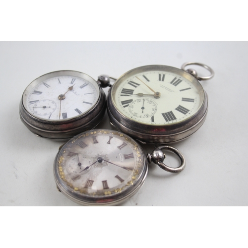 485 - Vintage Mixed Purity Silver Pocket Watches Key-Wind UNTESTED